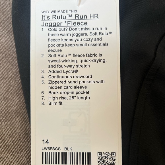 NWT Lululemon It's Rulu ™ Run HR
Jogger *Fleece - Picture 5 of 7
